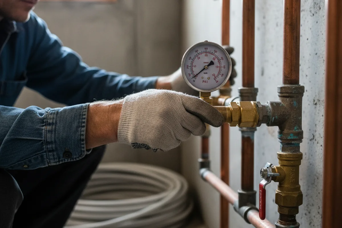 Pressure testing a repaired line during Water Line Repair in Bluffton